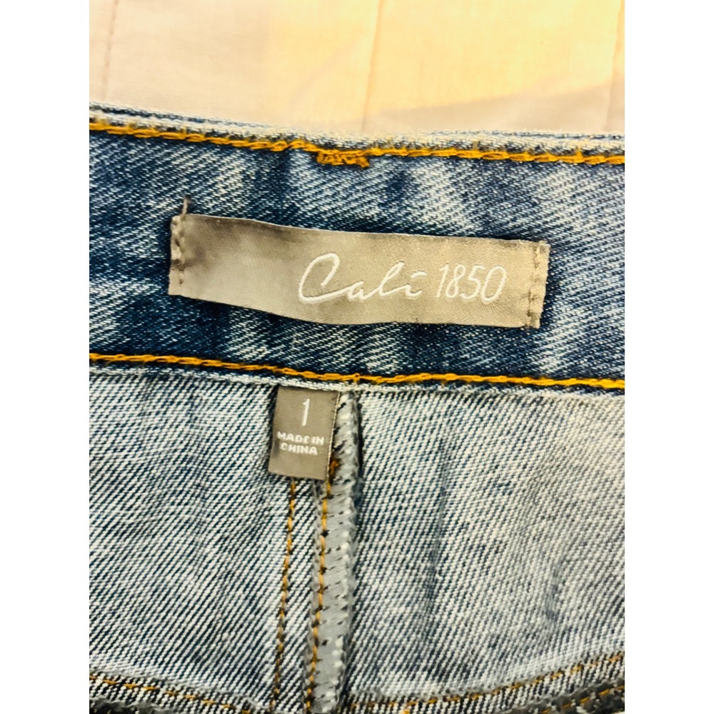 Cali 1850 Womens Studded Wide Leg Jeans‎ Medium Wash Blue Denim Size 1 NEW - Picture 4 of 9